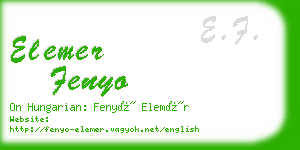 elemer fenyo business card